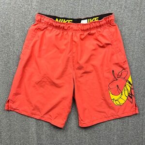 Nike Dri-FIT Athletic Shorts Mens Medium Orange Graphic Training Gym Workout